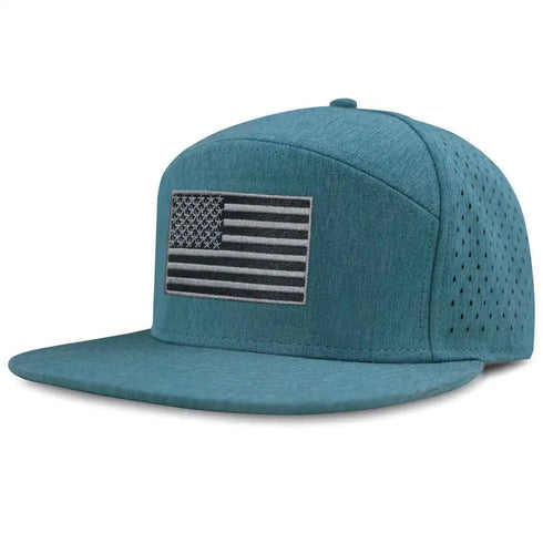 Flat Bill Baseball Cap, American Flag Hat, Water Resistant Snapback Hat, Flat Brim Golf Hat, Fishing & Outdoor Hats