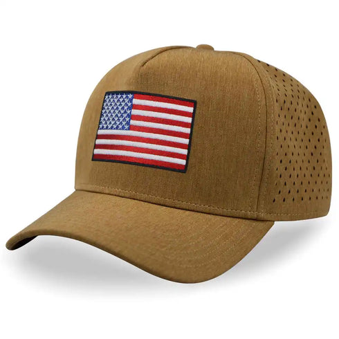 American Flag Hat, 5 Panel Trucker Hat, Water Resistant Baseball Cap, Adjustable Snapback Hats, Fishing and Golf Hat