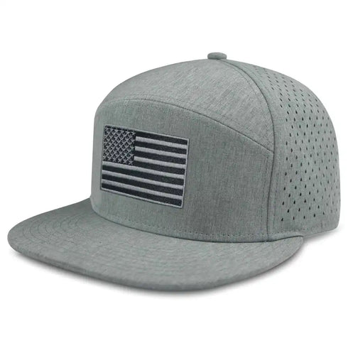 Flat Bill Baseball Cap, American Flag Hat, Water Resistant Snapback Hat, Flat Brim Golf Hat, Fishing & Outdoor Hats