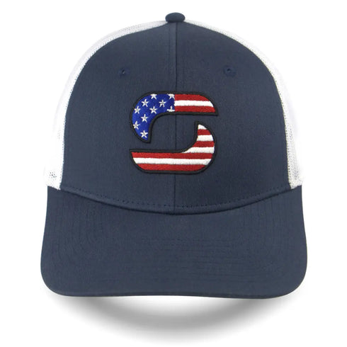 American Flag Trucker Hats for Men, Mesh Back Baseball Cap, Adjustable Fit Mens Snapback Hat for Outdoors Wear