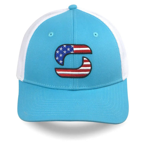 American Flag Trucker Hats for Men, Mesh Back Baseball Cap, Adjustable Fit Mens Snapback Hat for Outdoors Wear