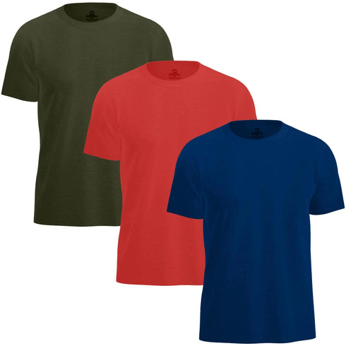Mens T-Shirts, Cotton Loose Fit T Shirts for Man, Crew Neck Short Sleeve Solid Tees, Soft Fabric, Multipack