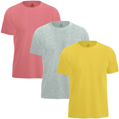 Mens T-Shirts, Cotton Loose Fit T Shirts for Man, Crew Neck Short Sleeve Solid Tees, Soft Fabric, Multipack