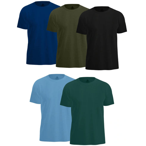 Mens T-Shirts, Cotton Loose Fit T Shirts for Man, Crew Neck Short Sleeve Solid Tees, Soft Fabric, Multipack