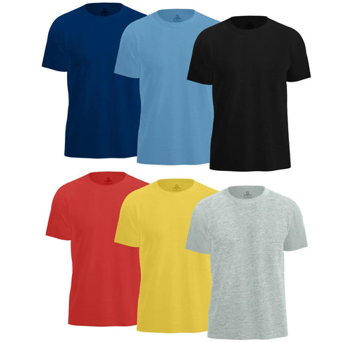 Mens T-Shirts, Cotton Loose Fit T Shirts for Man, Crew Neck Short Sleeve Solid Tees, Soft Fabric, Multipack