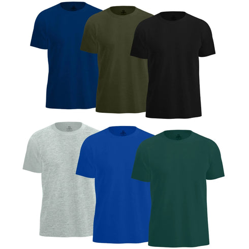 Mens T-Shirts, Cotton Loose Fit T Shirts for Man, Crew Neck Short Sleeve Solid Tees, Soft Fabric, Multipack