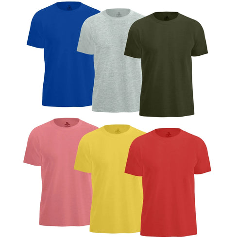 Mens T-Shirts, Cotton Loose Fit T Shirts for Man, Crew Neck Short Sleeve Solid Tees, Soft Fabric, Multipack