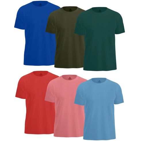 Mens T-Shirts, Cotton Loose Fit T Shirts for Man, Crew Neck Short Sleeve Solid Tees, Soft Fabric, Multipack