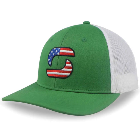 American Flag Trucker Hats for Men, Mesh Back Baseball Cap, Adjustable Fit Mens Snapback Hat for Outdoors Wear