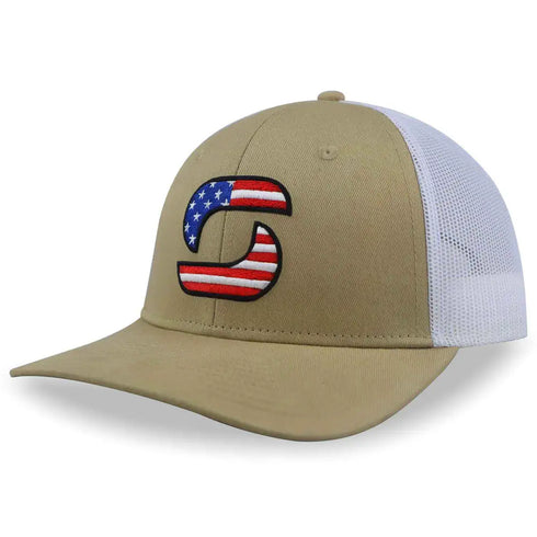American Flag Trucker Hats for Men, Mesh Back Baseball Cap, Adjustable Fit Mens Snapback Hat for Outdoors Wear