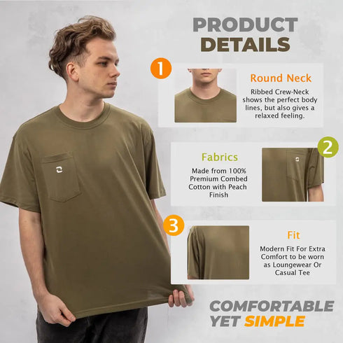 Pocket T Shirts for Men - Cotton Men's T-Shirts, Multipack
