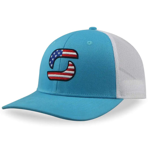 American Flag Trucker Hats for Men, Mesh Back Baseball Cap, Adjustable Fit Mens Snapback Hat for Outdoors Wear