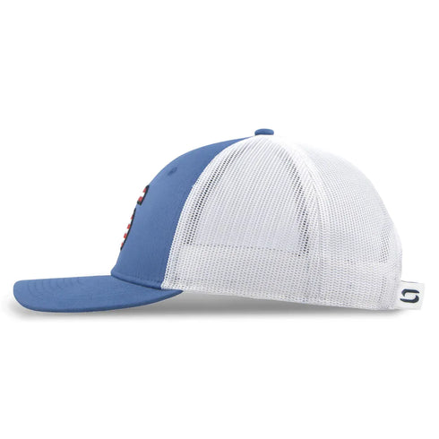 American Flag Trucker Hats for Men, Mesh Back Baseball Cap, Adjustable Fit Mens Snapback Hat for Outdoors Wear