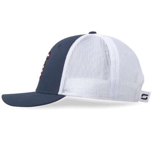 American Flag Trucker Hats for Men, Mesh Back Baseball Cap, Adjustable Fit Mens Snapback Hat for Outdoors Wear