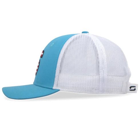 American Flag Trucker Hats for Men, Mesh Back Baseball Cap, Adjustable Fit Mens Snapback Hat for Outdoors Wear